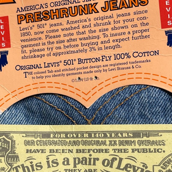 SOLD Levi's 501 VTG 1994 36X30 - Picture 3 of 4